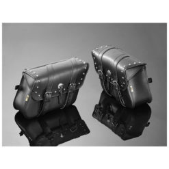 Satteltaschen HH Paar HOUSTON STUDS Echt-Leder schwarz 26x36x14
