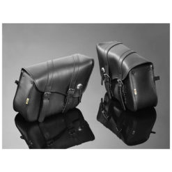 Satteltaschen HH (Paar) INDIANA PLAIN Echt-Leder black 30x50x16