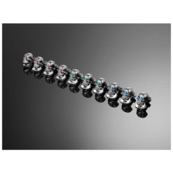 Zierschraube HH TOTENKOPF chrom mit grünen Augen M6