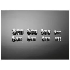 Abdeckkappen HH 5 St., Kunststoff chrom, Inbus M10 - aussen