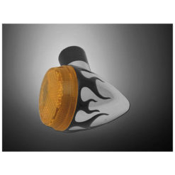 Blinker-Cover HH (Paar) FLAMES black 48x200mm selbstklebend