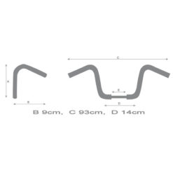 Lenker HH FIGHTER 25.4 zu 22mm, 92.5x9cm schwarz CH-Hom