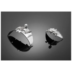 Scheinwerfervisier HH SKULL chrom zu 85mm zum kleben