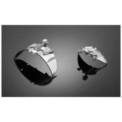 Scheinwerfervisier HH SKULL chrom zu 100mm zum kleben