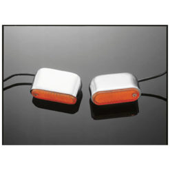 Lampe orange oval chrom HH 25 x 70mm zu Motorschutzbügel 22mm