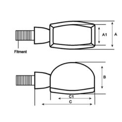 Blinker HH (Paar) SHARK lang Carbon-Look (30x60x27mm) E-Hom