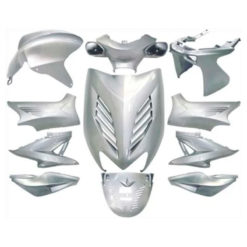 Verkleidungskit Yamaha Aerox/MBK Nitro 11-teilig silber