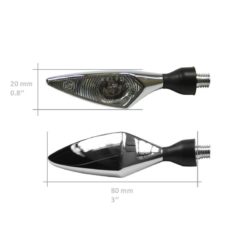 Blinker Kellermann (1 Stück) RHOMBUS LED in chrom/weiss (Montage: vorne re