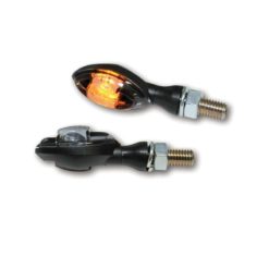 Blinker SHIN YO (Paar) EYE mit HI-POWER LED in SCHWARZ/KLAR (M8 - 37 x 19