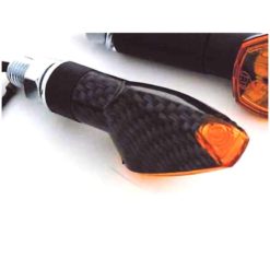 Blinker SHIN YO (Paar) PEAK mit HALOGEN BIRNE in CARBON LOOK/ORANGE (M8 -