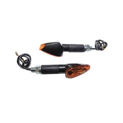 Blinker SHIN YO (Paar) PEAK mit HALOGEN BIRNE in CARBON LOOK/ORANGE (M8 -