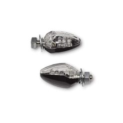 Blinker SHIN YO (Paar) DROP mit LED in SCHWARZ/KLAR (M6 - 20 x 32mm) (E-Ho
