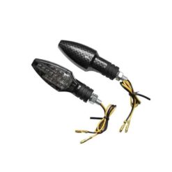 Blinker SHIN YO (Paar) COMO mit LED in CARBON LOOK/KLAR (M8 - 65 x 30mm -