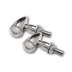 Blinker SHIN YO (Paar) PB 2 mit HI-POWER LED in CHROM/getönt (M8x20 - 20 x
