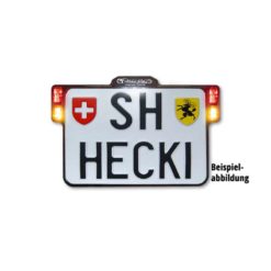 Kennzeichenrahmen HeinzBikes ALL INN Motorrad-Format ALU CHROM 3in1 Blinke