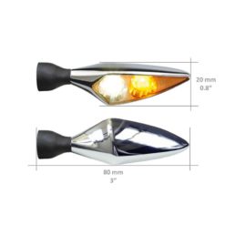 Blinker Kellermann (1 Stück) RHOMBUS PL in chrom/weiss (Montage: vorne lin
