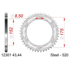 Zahnkranz AFAM Stahl 520/44Z