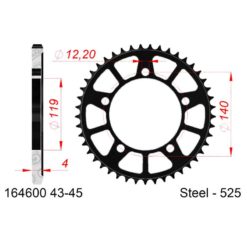 Zahnkranz AFAM Stahl 525/43Z