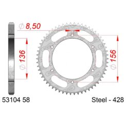 Zahnkranz AFAM Stahl 428/58Z