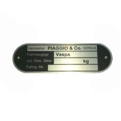 Typenschild PIAGGIO & CO. Genua - Vespa (80x25x0.6mm)