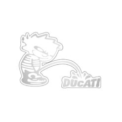 Sticker PRINT (Paar) DUCATI in silber (85 x 85mm)