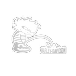 Sticker PRINT (Paar) HARLEY DAVIDSON in silber (85 x 85mm)