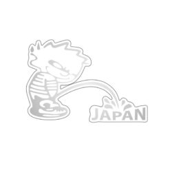 Sticker PRINT (Paar) JAPAN in silber (85 x 85mm)