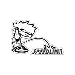 Sticker PRINT (Paar) SPEEDLIMIT in schwarz (85 x 85mm)