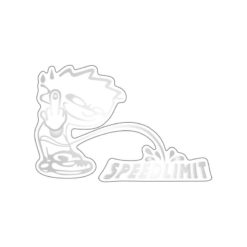 Sticker PRINT (Paar) SPEEDLIMIT in silber (85 x 85mm)