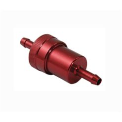 Benzinfilter BIKE IT aus ALU in ROT (Ø 3cm x 7.6cm) aufschraubbar / auswas