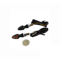 Blinker JMP (Paar) MINI 4 mit 3 LED in SCHWARZ/GETOENT (M8x1.25 - 17x16x37