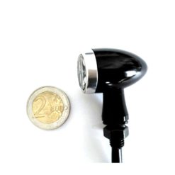 Blinker JMP (Paar) OUTLAW 3 mit 3 LED in SCHWARZ-CHROM/KLAR (M8x1.25 - Ø 2