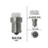 Glühlampe orange LED (9 Leds) 12V BA15s / 2 Stk.