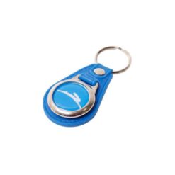 Schlüsselanhänger NN PRODUCTS TOMOS aus Leder in blau mit Emblem