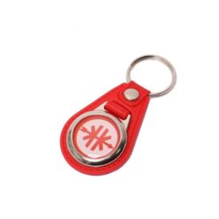 Schlüsselanhänger NN PRODUCTS KREIDLER aus Leder in rot mit Emblem