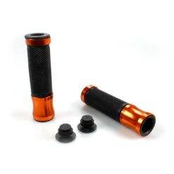 Griffe PROPALM (Paar) STREET - CNC (Ø 22 x 130mm) aus Alu in ORANGE/SCHWAR