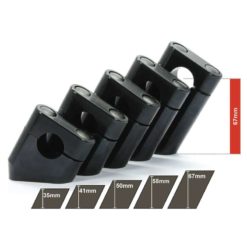 Klemmböcke Motacc eckig - 34° (Paar) in SCHWARZ (Ø 22mm, Höhe: 41mm) (Befe