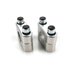 Klemmböcke Motacc eckig - gerade (Paar) in SILBER (Ø 22mm, Höhe: 20mm) (Be