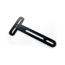 Halter/Halterung T Rückstrahler Inox 140x60x1.5mm gerade  schwarz H12.5mm
