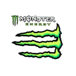 Sticker 4R MONSTER ENERGY (14 x 16 cm) in Weiss
