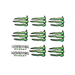 Sticker-Set 4R MONSTER ENERGY (14 x 16cm) in Weiss