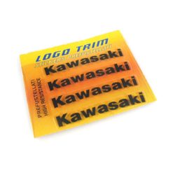 Logo-Trim 4R KAWASAKI (4er Set) mit 3M Technologie in SCHWARZ-METALLIC