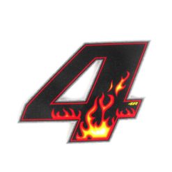 Sticker 4R RACING Nr.: 4 Flame-Farben (100 x 140mm)