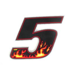 Sticker 4R RACING Nr.: 5 Flame-Farben (100 x 140mm)