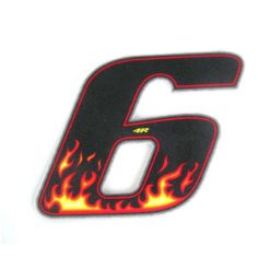 Sticker 4R RACING Nr.: 6 Flame-Farben (100 x 140mm)