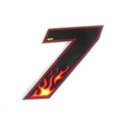 Sticker 4R RACING Nr.: 7 Flame-Farben (100 x 140mm)