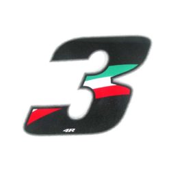 Sticker 4R RACING Nr.: 3 Italy-farben (100 x 140mm)