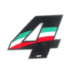 Sticker 4R RACING Nr.: 4 Italy-farben (100 x 140mm)