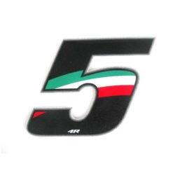 Sticker 4R RACING Nr.: 5 Italy-farben (100 x 140mm)