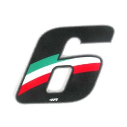 Sticker 4R RACING Nr.: 6 Italy-farben (100 x 140mm)